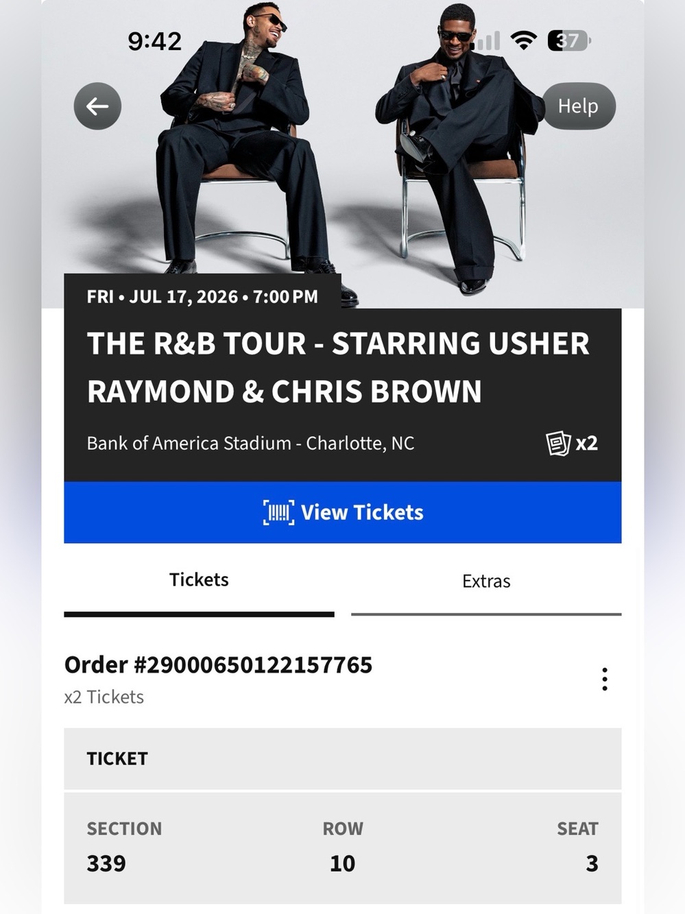 Mobile Screenshot - Black and White Event Ticket Display